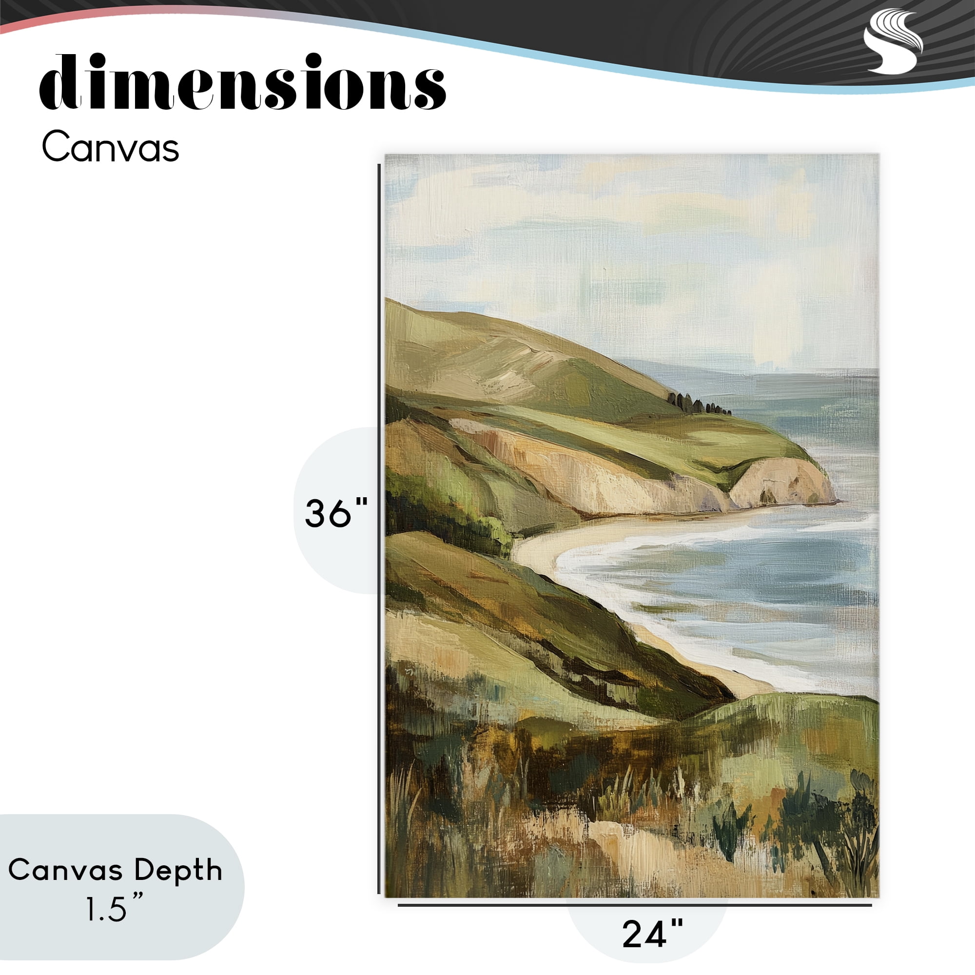 Stupell Industries Painted Cliffside Coastal Morning Light Canvas Wall Art, design by Petal Prints Design
