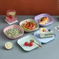 thumbnail image 4 of 1/4Pcs/Set Dessert Plate Pure Natural Wheat Square Snack Straw Bowl Sauce Seasoning Dish Degradable ECO-friendly Tableware B-purple, 4 of 6