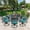 Antique Bronze / Ocean Blue, variant on SOCIALCOMFY 10-Piece Patio Cast Aluminum Dining Set, 8 Person Outdoor Dining Furniture Set, With 8 Swivel Dining Chairs and 61" Large Round Dining Table w/ 31" Lazy Susan, Umbrella Hole, Navy Blue
