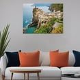 thumbnail image 4 of AVOI Canvas Print Wall Art Italian Seascape with City on Cliffs Architecture & Maps Cities Photography Realism Scenic Colorful Multicolor Ultra for Living Room, Bedroom, Office - 24"x36", 4 of 6