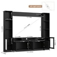 thumbnail image 6 of Hiphuta 79" W Wall Unit Entertainment Center with Bookcase for TVs up to 65", Farmhouse TV Stand with LED Lights for Living Room, Black, 6 of 7