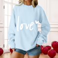thumbnail image 6 of WTXUE Heart Sweatshirt Love Heart Printed Sweatshirts Graphic Loose Sweatshirts Lightweight Sweatshirt Comfortable Sweatshirts Long Sleeve Sweatshirt Light Blue S, 6 of 9