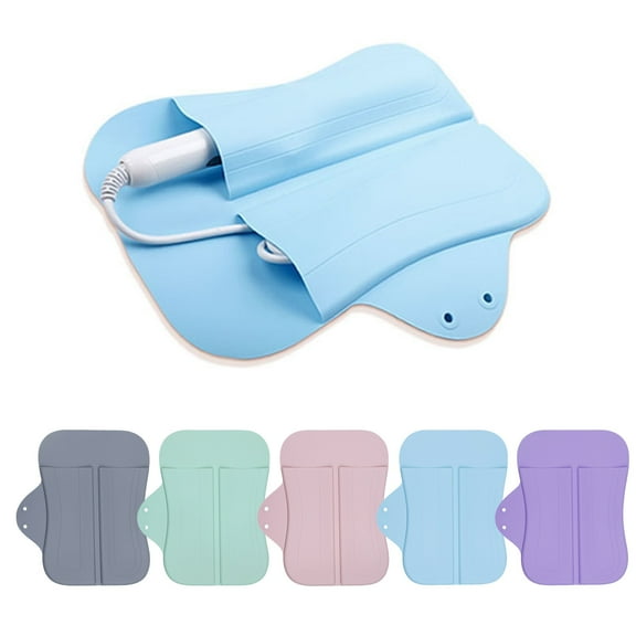 Nsxcdh Foldable Storage Pouch Silicone Curling Iron Heatproof Cover High Temperature Heat Insulation Mat Travel Convenient Multi-function Silicone Storage Bag