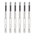 thumbnail image 1 of 6pcs Impact Phillips Screwdriver Bit PH2 (#2) Anti Slip Tip 1/4" Hex Shank 4" (100mm) Long Magnetic Cross Screw Driver Industrial Power Drill Bits for Remove Fastening Screws, 1 of 7