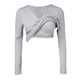 thumbnail image 3 of MHFRRA Camiseta de Manga Larga Suave para Mujer, Sin Costuras, Cómoda, Elástica, Transpirable, Informal, para Entrenamiento, con Sujetador Incorporado Gris, 3 of 5