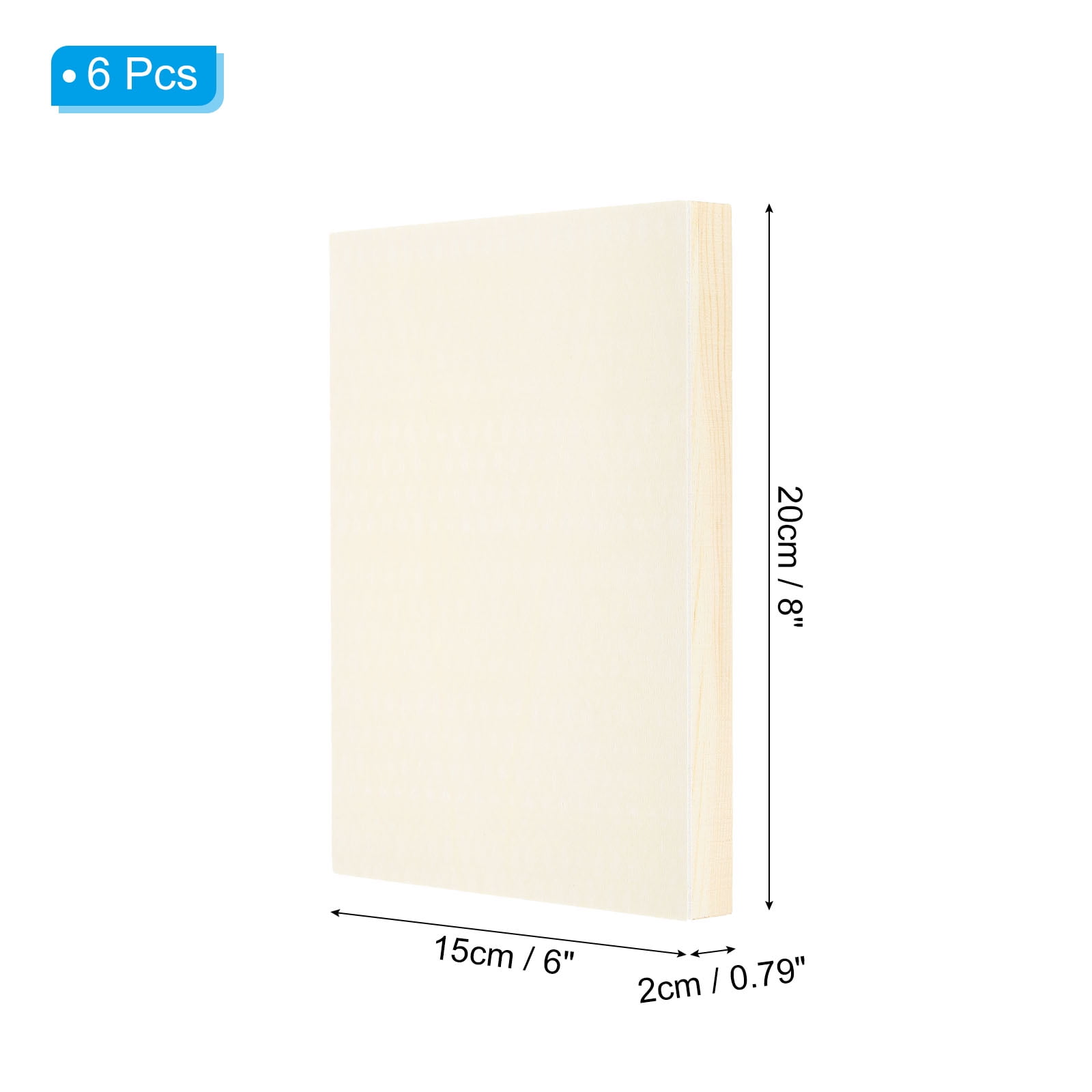 Uxcell 6"x8" Wood Panels Board, 6Pcs Unfinished Square Wood Canvas Wood Panel Painting Board, Wood Color