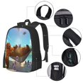thumbnail image 3 of Mochila negra de Grizzly and The Lemmings para mujer y hombre, mochila para portátil, para trabajo, negocios, viajes, mochila informal para el colegio, mochila para estudiantes universitarios, regalo, 3 of 5