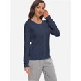 thumbnail image 4 of Women's Long Sleeve Button Down Crew Neck Classic Sweater Cardigan, 4 of 6
