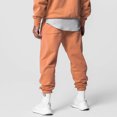 thumbnail image 4 of Conjunto de sudaderas deportivas para hombre, trajes de 2 piezas, trajes de chándal con capucha, chaqueta y pantalones deportivos informales (naranja), 4 of 5