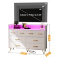 thumbnail image 3 of 8 Drawers Mdf+Pb+Iron Side Cabinet With Light And Socket 124.6*42.4*90Cm, 3 of 9