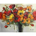 thumbnail image 2 of Eaton, Winnie 18x15 White Modern Wood Framed Museum Art Print Titled - Bright Poppies, 2 of 4