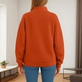 thumbnail image 6 of Womens Oversized Sweatshirts Turtleneck Pullover Long Sleeve No Hood Tops Fall Fashion Outfits 2025 Clothes Orange S, 6 of 6