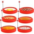 thumbnail image 1 of Anillos de silicona para huevos sin PFAS de Culinary Canvas, ideales para huevos, panqueques y más, antiadherentes resistentes al calor, juego de 6 para una cocina versátil, 1 of 8