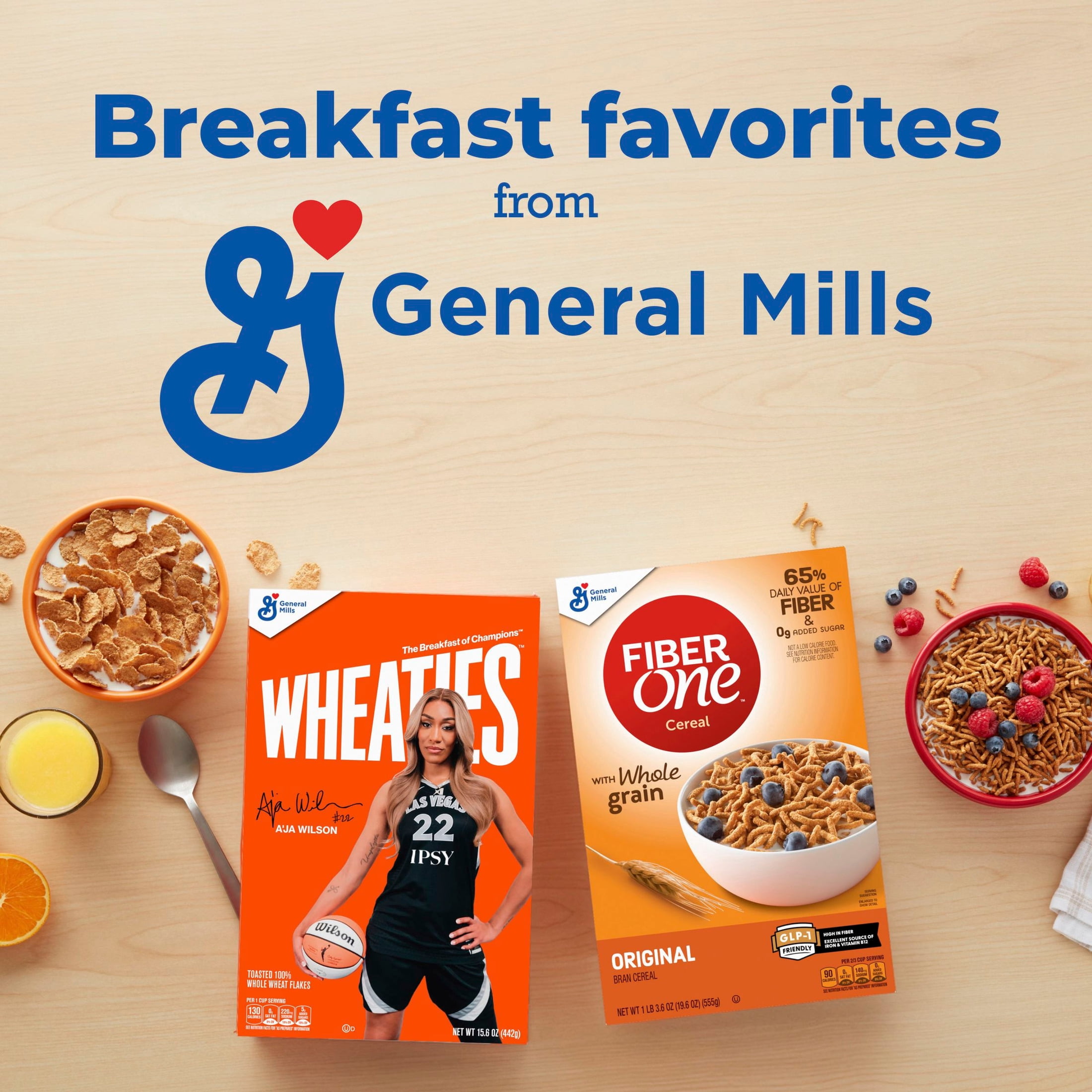 (7 pack) Wheaties Cereal, Breakfast of Champions, A'ja Wilson Cereal Box, 15.6 oz