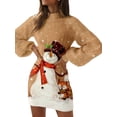 thumbnail image 1 of Gvmfive Women Christmas Print Bodycon Long Sleeve Round Neck Casual Mini Dress, 1 of 4