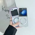 thumbnail image 3 of Allytechgroup Clear Magnetic Case for Samsung Galaxy Z Flip 6/ Flip 7 FE, [Compatible with Magsafe] Transparent Anti-Scratch Not-Yellowing Slim Fit Shell Cover for Galaxy Z Flip 6/ 7 FE, Purple+Blue, 3 of 10