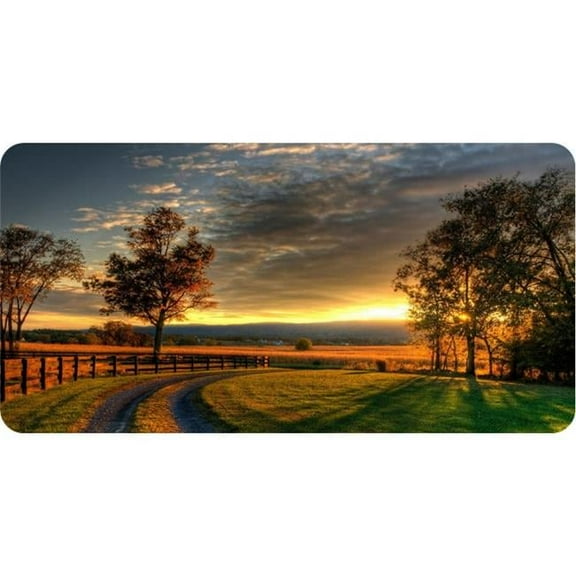 Country Sunset Photo License Plate