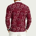 thumbnail image 5 of LWavelet Men's Heart Striped Sweater - Timeless Pattern, Great for Valentine's Day Dates & Cozy Casual Wear Vermilion XL, 5 of 6