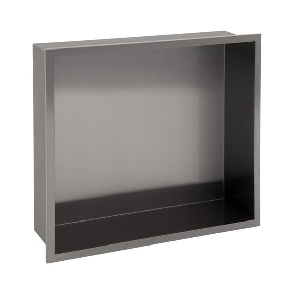 Kichae Shower Niche 15" Black Stainless Steel Shower Niche