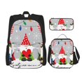 thumbnail image 1 of Disketp Merry Christmas Gnome1 Mochila Estampada de Gran Capacidad con Lonchera y Estuche, Set de 3 Piezas para Estudiantes, 1 of 7