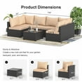 thumbnail image 6 of All weather 7 Piece Outdoor Patio Furniture Set PE Rattan Wicker Sofa Set With Table, 6 of 7
