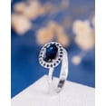 thumbnail image 4 of HeartsAndYou 2ct Natural Blue Sapphire Engagement Ring 14k SOLID White Gold Stylish Promise, 4 of 9