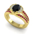 thumbnail image 2 of Diamond-Capitals 2.35 Carat Oval Cut Black Onyx & Red Ruby Gemstone Elegant Wedding Ring for Ladies Solid 14K Yellow Gold Size 4, 2 of 8