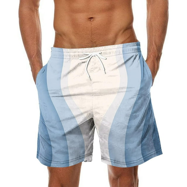 Pantalones de Playa con Cordón Impreso con Cintura Elástica para Hombre, con Bolsillos para Uso Casual Y Al Aire Libre