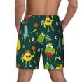 thumbnail image 4 of Uemuo Sport Monster Pattern Mens Swim Trunks Quick Dry Board Shorts with Mesh Lining, Stretch Beach Shorts Quick Dry No-Chafing Board Shorts-, 4 of 9