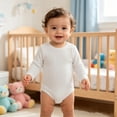 thumbnail image 2 of LIIPEE Solid Color Bodysuits For Boys Baby Long Sleeve Crew Neck Casual Onesies Kids Autumn Soft Cute Everyday Crawling Clothing,Newborn, 2 of 6