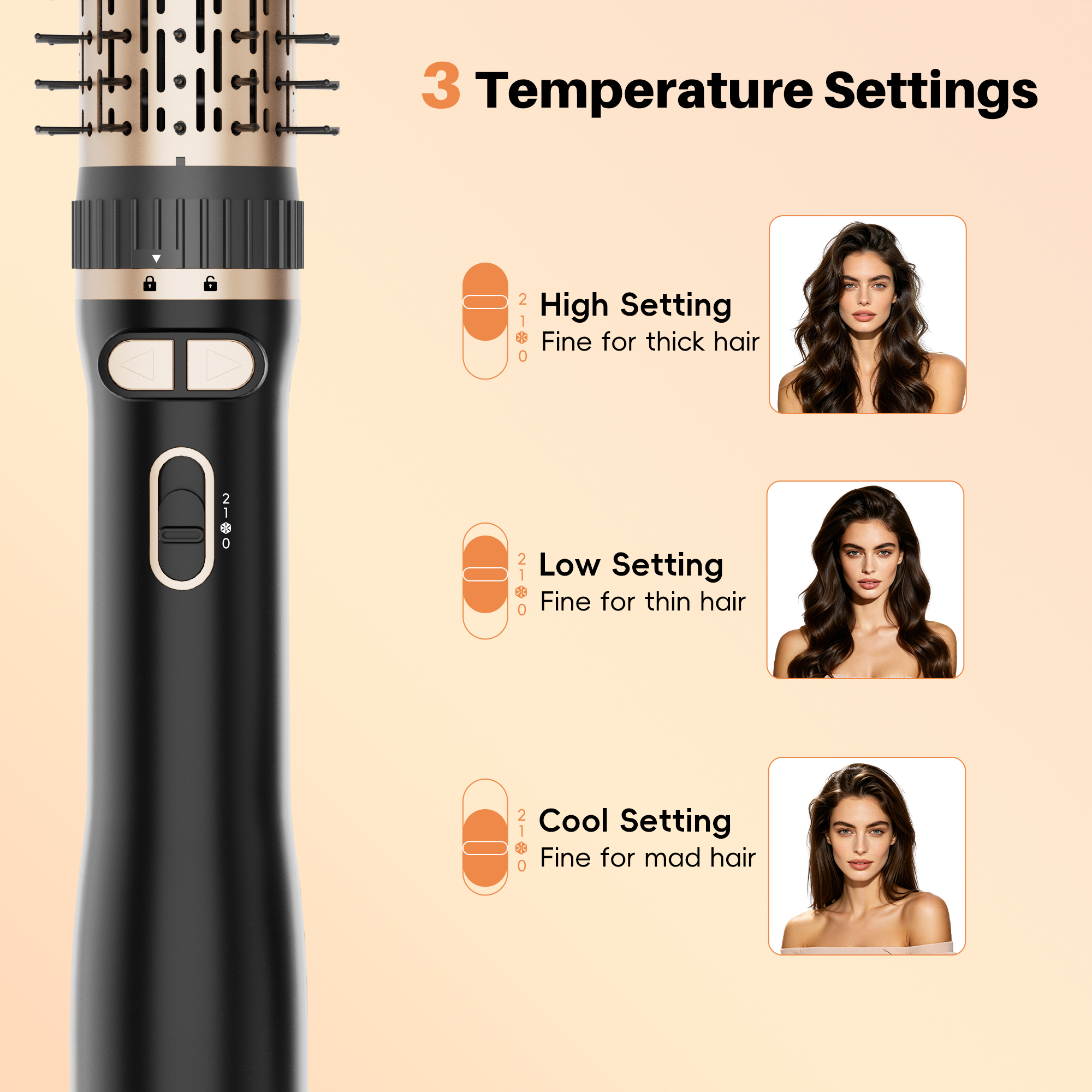 SKIMI Rotating Hair Dryer Brush with Auto-Rotation photo 2
