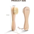 thumbnail image 2 of 3 PCS Wooden Facial Cleansing Brush Bamboo, Dry Body Brushes Wood Handle Wash Clean Exfoliate Scrub Cleaning Brushing Exfoliating Exfoliation Skin Care Face Cleanser Brushes, 2 of 8