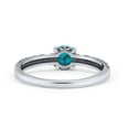 thumbnail image 3 of Vintage Style Oxidized Round Simulated Turquoise Ring Band 925 Sterling Silver Size 4, 3 of 5