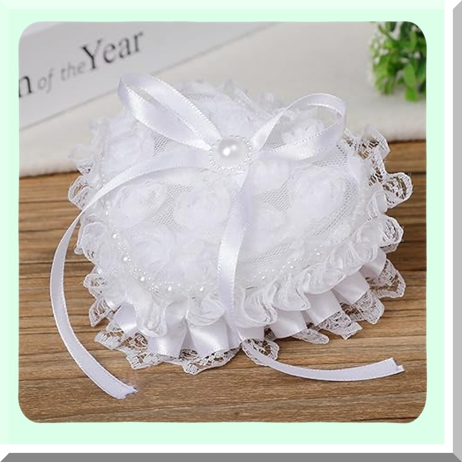Heartlace Pearl Ring Box Romantic Wedding Ceremony Holder with