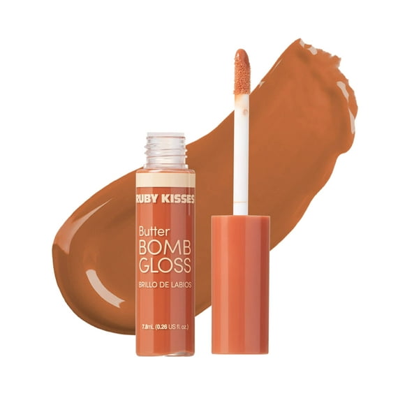 Ruby Kisses Lip Gloss Butter Bomb Gloss Non-Sticky Lip Gloss Vitamin E Natural Nude Lip Makeup - 7.8Ml (0.26 Us Fl.Oz) (Butter Bomb)