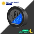 thumbnail image 3 of Solar Powered Car Dashboard Clock, Digital Auto Calendar Thermometer With Luminous LCD Display, Adhesive Mount Car Interior Accessory,green,One Size, 3 of 12