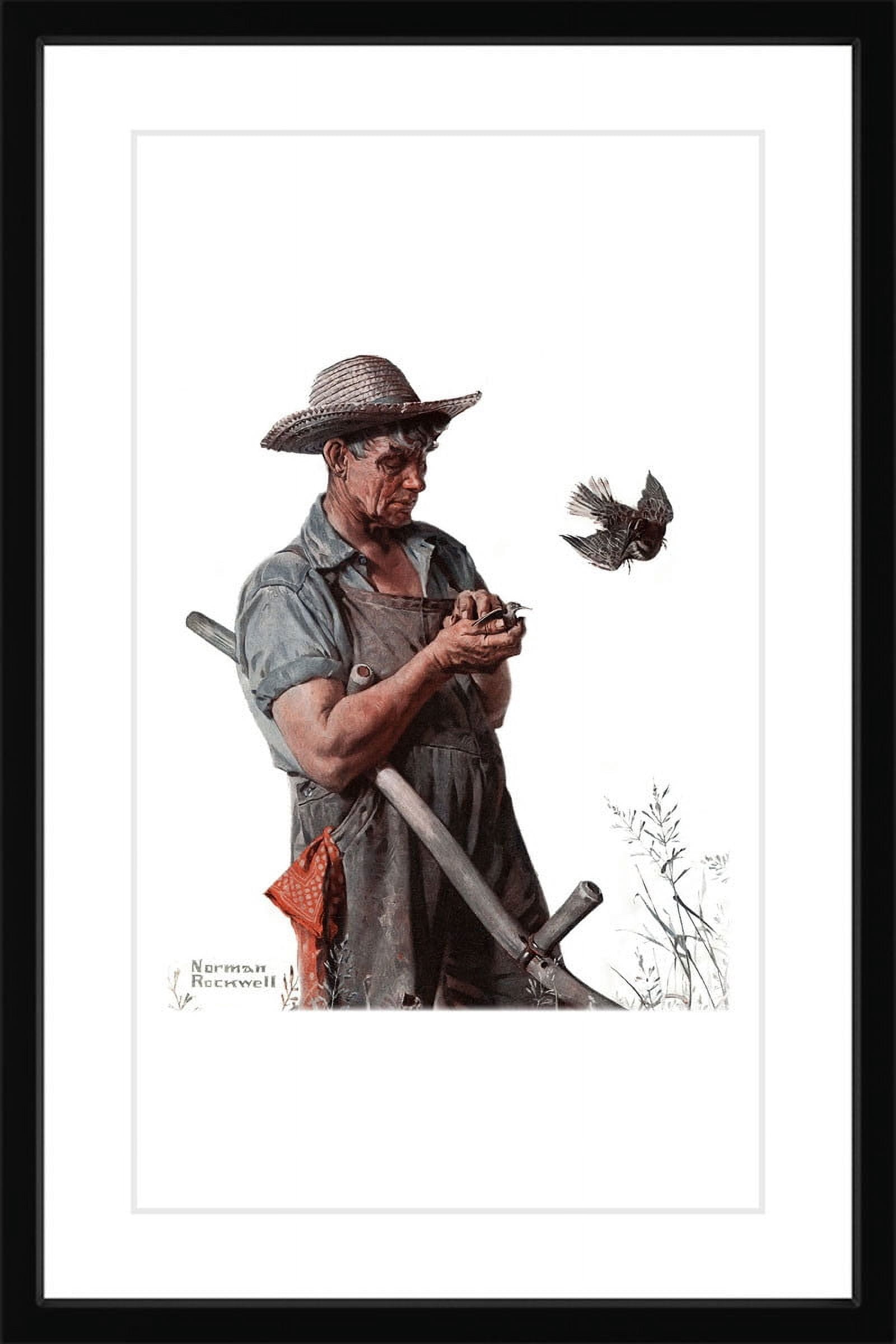 Marmont Hill Inc Norman Rockwell 'Farmer and the Bird' Marmont Hill Framed Art Print - Multi-color