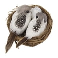 thumbnail image 2 of Artificial Sparrow Nest Set, 2 Clip On Birds with Rattan Nest and Faux Eggs, Realistic Feathered Ornaments for Tree and Wreath - Gray, 2 of 7