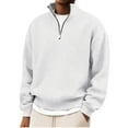 thumbnail image 3 of Fewfanhot Sweatshirts for Men 1/4 Zip Pullover Sweatshirt Long Sleeve Mock Neck Sweater Knit Golf Workout Work, 3 of 6
