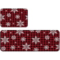 thumbnail image 2 of Merry Christmas Kitchen Mats Set of 2 Red Buffalo Plaid Kitchen Rugs Set Snow Flake Xmas Kitchen Mats for Floor Cushioned Anti-Fatigue Kitchen Mat Kitchen Decor Floor Mats, 2 of 6