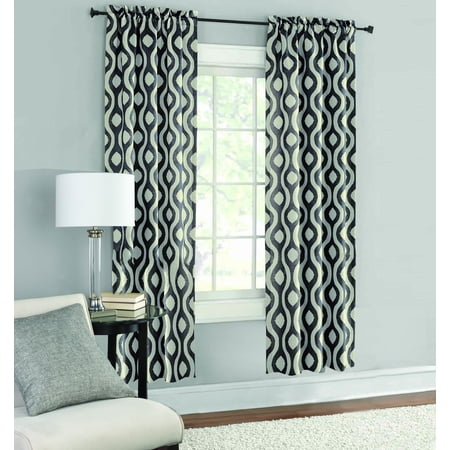 Mainstays Thermal Wave Print Room Darkening Window Curtain