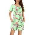 thumbnail image 2 of Xixinqiwan Womens Pajama Sets,Women's Short Sleeve Top and Shorts Soft Round Neck Pjs Lounge Set Two-piece Shorts Outfits Set, 2 of 6