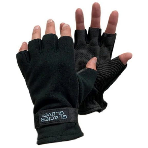 Glacier Outdoor Alaska River Series Fingerless Windproof Non-Slip Fishing Gloves Black L