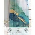 thumbnail image 6 of Ombre Turquoise Marble Sheer Curtains 45 Inch Length 2 Panels Set for Living Room/Bedroom, Modern Minimalist Art Gradient Kitchen Curtains Grommet Semi-Sheer Curtains Window Treatments 42"x45"x2, 6 of 7