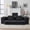Black, variant on 74.81" 2-In-1 Folding Sofa Bed, Modern Plush Lazy Sofa, High Elastic Sponge Convertible Bed, Suitable for Rental Houses, Small Apartments, Guest Bedrooms, Studies and Other Scenarios (Gray)