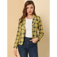 thumbnail image 2 of Chaqueta Blazer Allegra K Cuadros Amarillos S para Mujer, 2 of 6