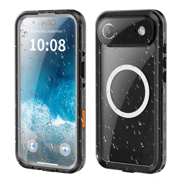 Decase Rugged Case for iPhone Air,IP68 Waterproof Case,Hybrid Cover Built-in Screen Protector,Compatible with Mag Safe,Full-Body Heavy-Duty Underwater Hard Case,Black
