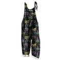 thumbnail image 2 of Jinhomg Holiday Overalls for Women 2025 Fancy Mardi Gras Themed Jumpsuits Loose One Piece Sleeveless Wide Leg Rompers with Pockets Summer Saving Multicolor XL, 2 of 5