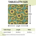 thumbnail image 2 of Blue Sunflower Vine Leaf Pattern Square Fitted Tablecloth with Elastic Edge,Square Table Cover,Washable Elastic Table Cover for Home Kitchen Party Decor 34"x34", 2 of 6