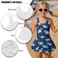 thumbnail image 6 of FUIALDOLG Cute Shark Ocean Animal Print Swimwear Girl One Piece Swimsuit with Skirt Age 3-14,Sleeveless Tank Tops Swimsuit for Holiday Party Pool Parties,12-13Y, 6 of 7